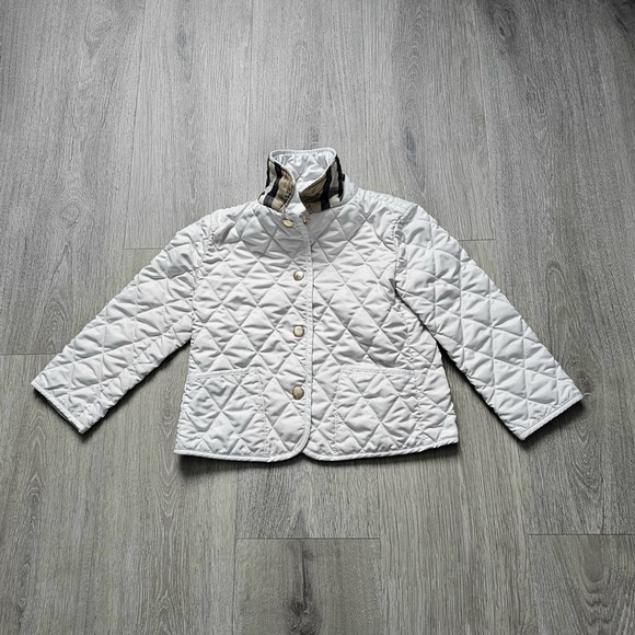 Authentic Burberry White Quilted Lightweight Jacket, Size 3 (Girl) - Picture 2 of 8